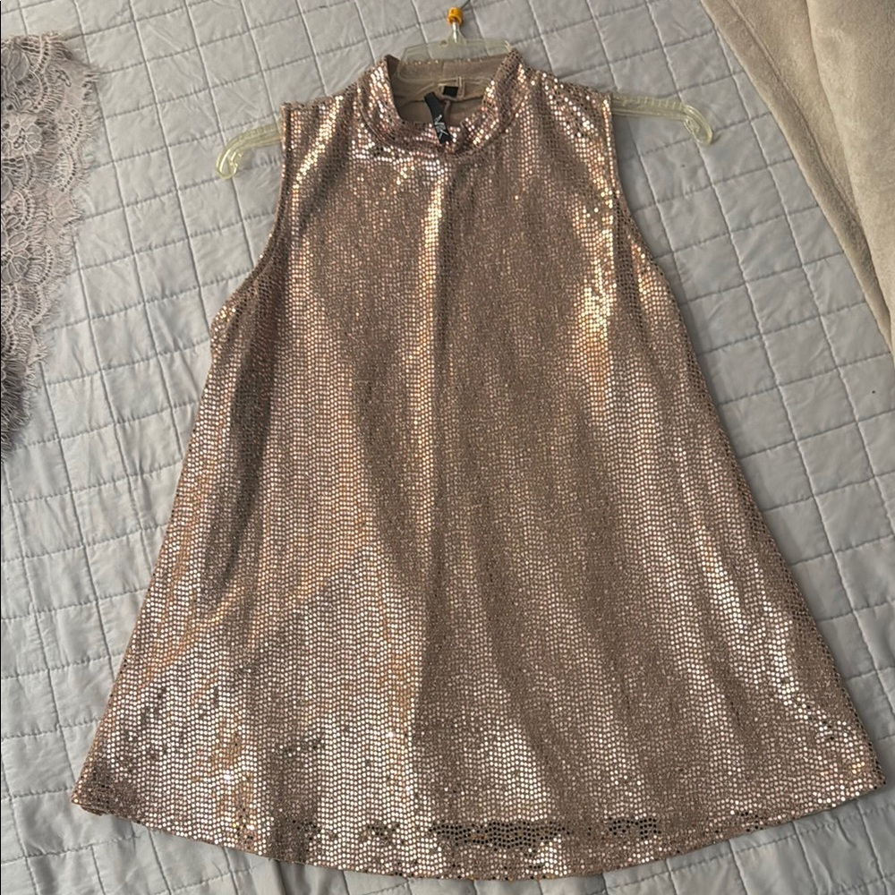 Sleeveless Gold Sequin Top